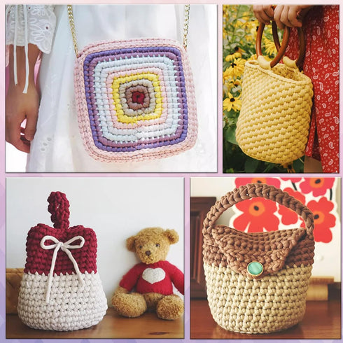 3PCS 150g Beginners Light Coffee Yarn for Crocheting and Knitting,260 Yards Cotton Nylon Blend Yarn for Hand DIY Bag Basket Dolls and Cushion......