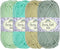 JubileeYarn Dainty Light Yarn - Worsted Weight Cotton - 100g/Skein - Shades of Green - 4 Skeins......