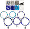 SUNNYCLUE 1 Box 240Pcs 6 String Evil Eye Bracelets Making Kit 8mm/10mm Evil Eye Beads Bulk Lampwork Glass Beads Blue Hamsa Hand Charms for Jewelry...