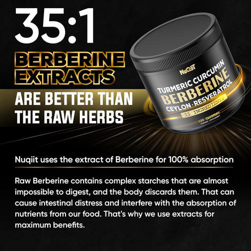Berberine Supplement 14000mg Turmeric Curcumin 4500mg Trans-Resveratrol 4500mg & More - Support Body Management & Immune System - 120 Capsules...