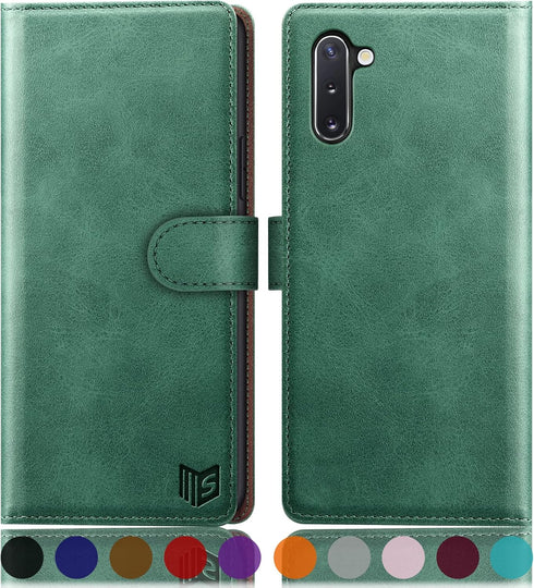 SUANPOT for Samsung Galaxy Note 10 6.3" with RFID Blocking Leather Wallet case Credit Card Holder, Flip Folio Book Cell Phone case Cover for Women...