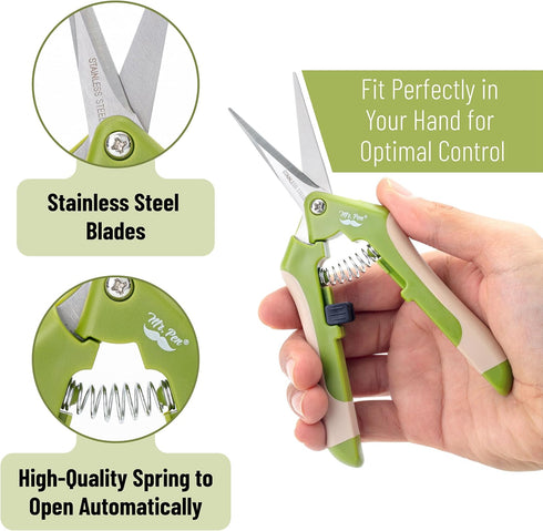 Mr. Pen- Gardening Scissors, 6.5 Inch, Green, Pruning Shears for Gardening with Straight Stainless Steel Blade, Plant Trimming Scissors, Garden sh...