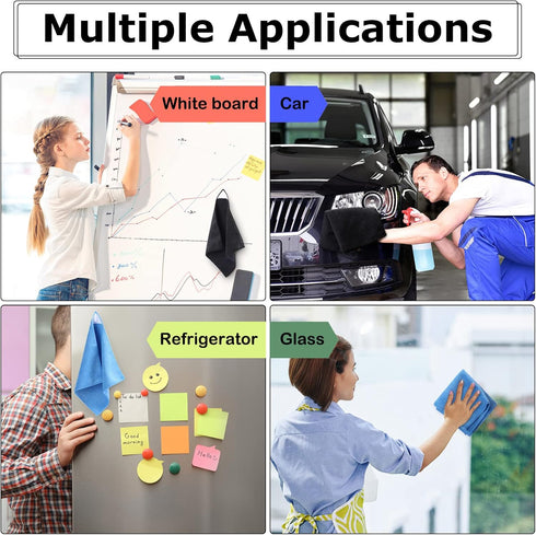 8 Pcs Magnetic Cleaning Cloth Magnetic Whiteboard Eraser Magnetic Microfiber Dry Erase Towel Whiteboard Cleaning Cloth for Dry Erase Board Reusabl...