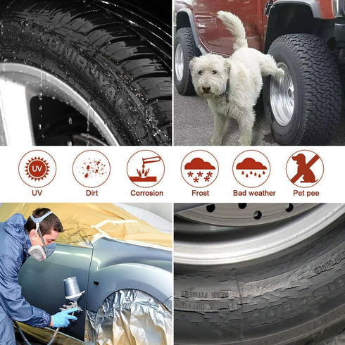 Amfor Tire Covers Set of 2, Waterproof Anti-UV Sun Snow Rain Tire Covers for Trailers, RV, Camper, SUV, Truck, Fit 24-26 inches Tire Diameter...