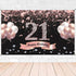 Trgowaul 21st Birthday Decorations for her - Rose Gold Birthday Backdrop 5.9 X 3.6 Fts for Women Happy 21st Banner Photography Background Party Su...