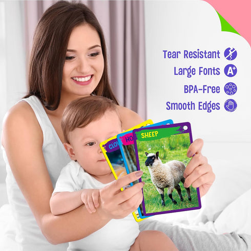 My First 120 Animals, 60PCS Realistic Zoo Animal Cards Farm/Wild/Marine Animals/Insects/Birds Flashcards Montessori & Science Educational Toys Pre...