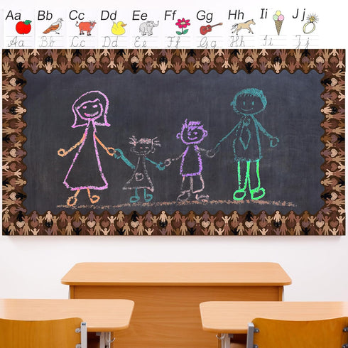 8 Rolls 131 ft Diversity Bulletin Board Borders for Classroom Decor Equality Growth Mindset Bulletin Trim Sticker Bulletin Board Border Trim for P...