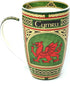 Clara Craft Wales Porcelain Coffee Mug - Welsh Red Dragon Porcelain Cup with Irish Celtic Knots Design, Made of New Bone China 400ml/14fl oz...