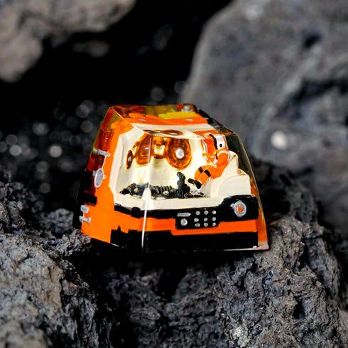 Astronaut on Space Ship Artisan Keycap Orange Astronaut Compartment Cabin Keycaps Galaxy Spacebar Keycaps Cherry MX Keycaps Mechanical Keyboard fo...