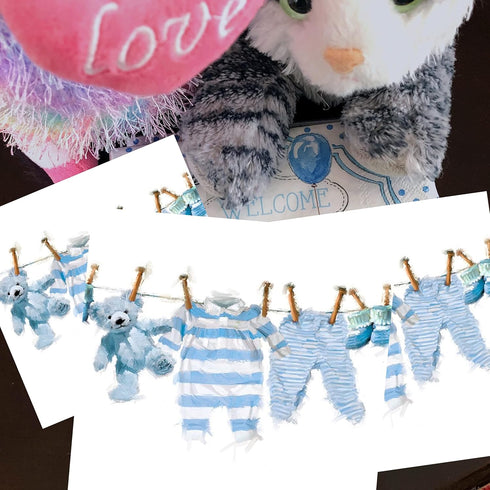 20-ct 13x13 Baby Boy Shower Napkins - Its a Boy & Oh Baby Decorative Napkins for Decoupage...