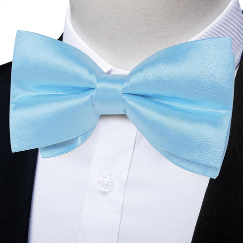 DiBanGu Mens Satin Pre-tied Bowtie Shiny Solid Bow Tie and Pocket Square Cufflinks Lapel Pin Set for Tuxedo Wedding Party...