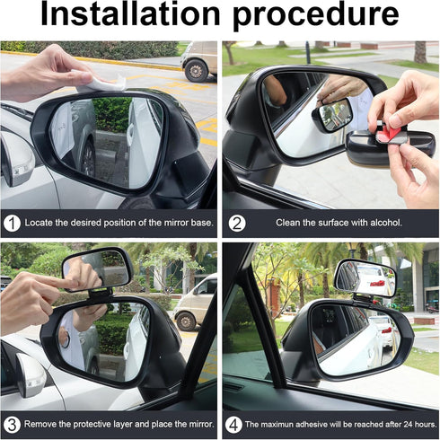 LivTee Blind Spot Mirror, Adjustable Mounted Blindspot Mirror HD Glass Wide Angle View, Side Rearview Mirror Universal, Black...