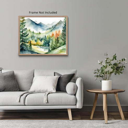 Posterizer 1 pcs- mountains and trees beautiful landscape nature 7-Landscape & Nature Art-Floral Botanical Art- Decor for Home & Office- unframed ...