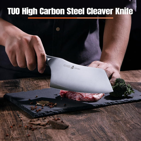 TUO Vegetable Cleaver- Chinese Chef’s Knife - Stainless Steel Kitchen Cutlery - Pakkawood Handle - Gift Box Included - 7 inch - Fiery Phoenix Seri...