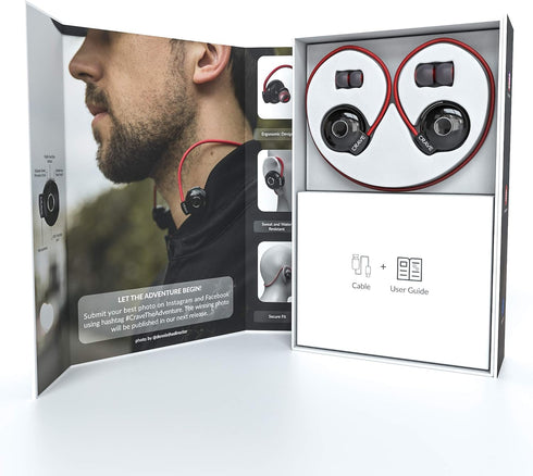 Crave Octane Sport Wireless Bluetooth Earphones, in-Ear Sweat and Water Resistant Stereo Lightweight Headphones Earbuds Premium Sports Headset wit...