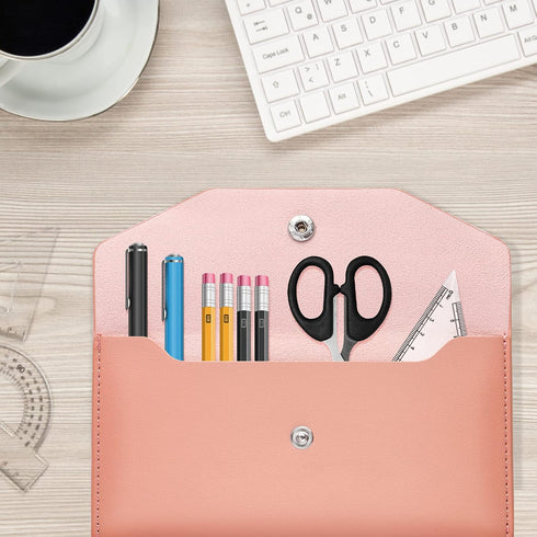 Leather Cash Envelopes, Money Envelope Reusable Waterproof Budget Envelope (pink)...