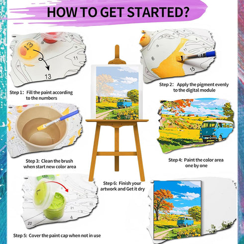 ajepon Landscape Paint by Numbers Kit-Scenery Paint by Number Kits for Adults,Adults Paint by Numbers Kits on Canvas without Frame Oil Painting Ac...