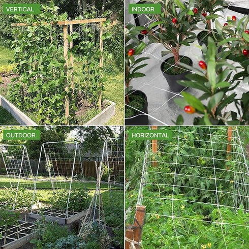 Trellis Netting, CANAGROW Heavy-Duty Garden Plant Trellis Netting for Climbing Plants, Outdoor Indoor Grow Net for Beans Tomatoes Peas Pumpkin Flo...