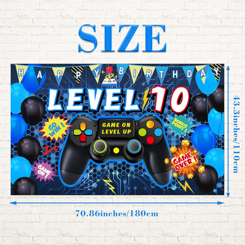 Vlipoeasn 10th Boys Video Game Birthday Decorations - Backdrop...