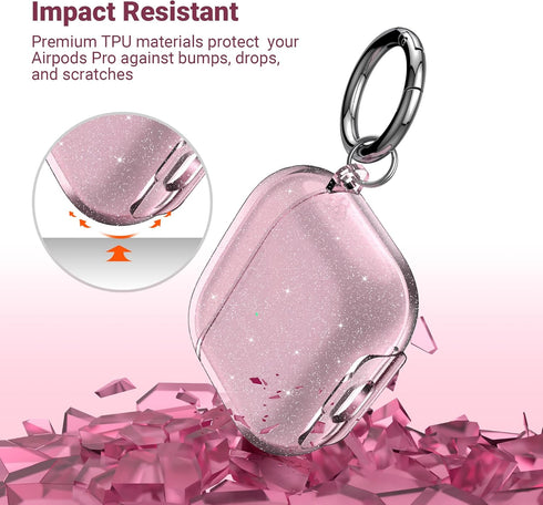 ULAK Compatible with AirPods 3 Case for Women Girls, Transparent Shockproof Soft TPU Protective Cover with Keychain for AirPods 3rd Generation 202...