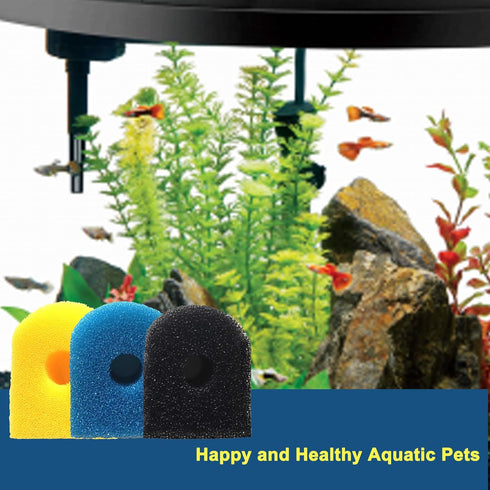 Aquarium Filter Replacement Sponge, Fish Tank Filter Replacement Parts, Including 2 x Coarse Sponge, 2 x Fine Sponge 4 x Black Sponge...
