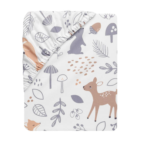 Bedtime Originals Deer Park Fitted Crib Sheet, Multicolor , 28x52x8 Inch (Pack of 1)...