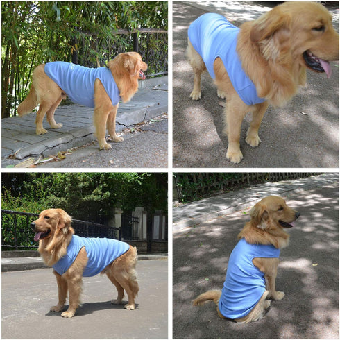 Lovelonglong 2019 Summer Pet Clothing, Dog Clothes Blank T-Shirts Ribbed Tanks Top Thread Vests for Large Medium Small Dogs 100% Cotton Powderblue...