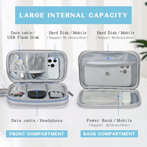 FYY Travel Cable Organizer Pouch Electronic Accessories Carry Case Portable Waterproof Double Layers All-in-One Storage Bag for Cord, Charger, Pho...