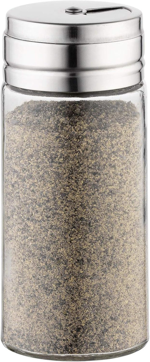 Fox Run 5167 Glass Spice Jar with Stainless Steel Shaker Lid, 6 Ounce, Clear Container for Seasonings, 1 Count (Pack of 1)...