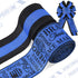 2 Rolls 20 Yards Police Support Wired Edge Ribbon, 2.5"Blue Black Stripe Police Badge Burlap Ribbon Memorial Day Patriotic Ribbons for Wreath Bow ...