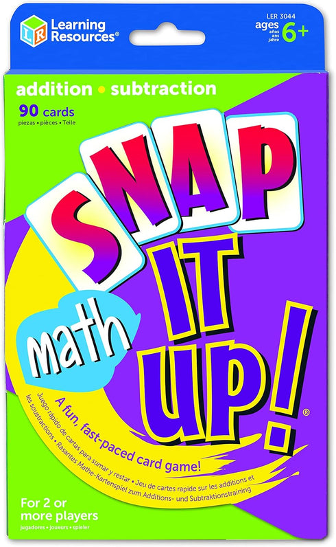Learning Resources Snap It Up! Math: Addition and Subtraction Card Game,90 Cards, 2-6 players, Grades 1+, Ages 6+...