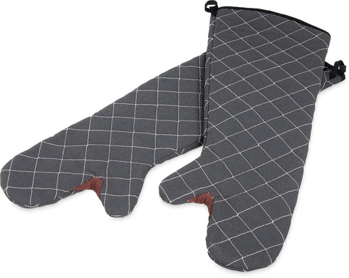 Carlisle FoodService Products 800FG24-BK BestGuard Commercial Heat Protection Up to 450° F Oven Mitts (Pair), 24" Length, Black...