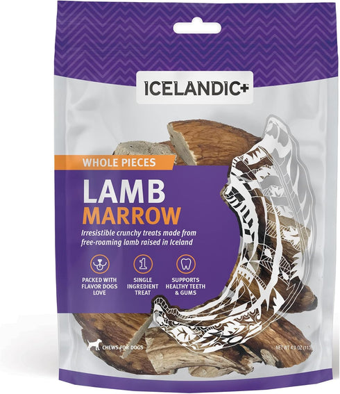 Icelandic+ Lamb Marrow Whole Pieces Dog Chew 4.0-oz Bag...