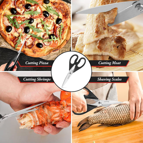 Kitchen Shears, iBayam Kitchen Scissors All Purpose Heavy Duty Meat Scissors Poultry Shears, Dishwasher Safe Food Cooking Scissors Stainless Steel...