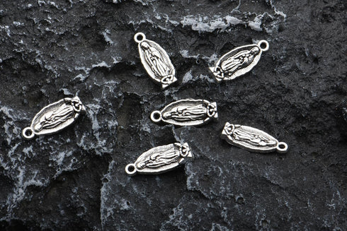 VIDRIO Pack of 80 Lady Guadalupe Pendants Silver Craft Supplies for Jewelry Making Tibetan Accessories for Bracelets Necklace DIY...