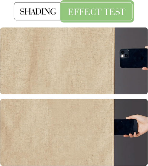 KGORGE Classroom Door Window Curtain, 100% Blackout Total Privacy Linen Blended French Door Curtain Effortless Self-Ahensive Door Window Blinds fo...
