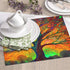 Tree of Life Colorful Leaves Dish Drying Mat for Countertops 18x16 Inches, Dish Drainer Protector Pad with Hanging Loop for Home Kitchen...