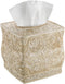 Creative Scents Victoria Tissue Box Cover Square – Beige Tissue Holder for Bathroom - Decorative Tissue Box Holder with Durable Bottom Slider - Bo...