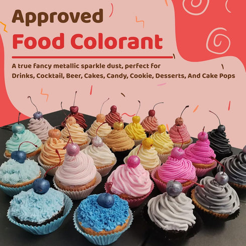 Blacksherbet Bright White Edible Glitter for Drinks 5 Grams | KOSHER Certified | Drink Glitter and Dust for Cakes, Strawberries, Cupcakes, Chocola...