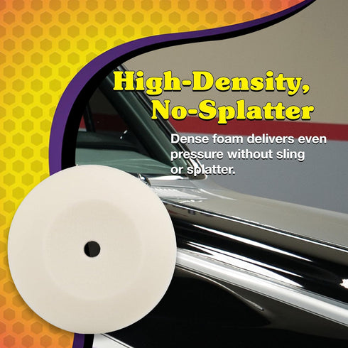 Wizards Foam Polish Buffing Pad - Velcro Backed, Medium Cutting Foam Pad for Car Detailing - ?No Splatter High Density Foam for Auto Detailing Sup...