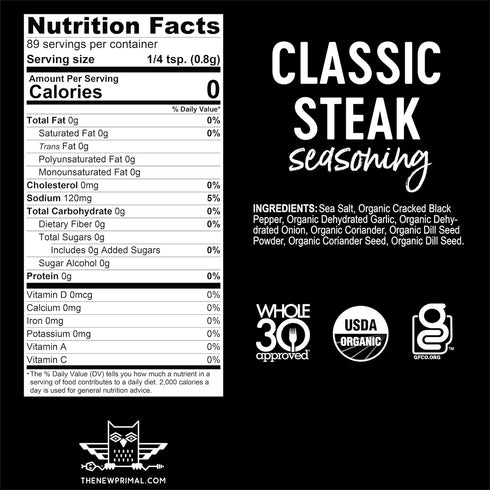 Noble Made Organic Classic Steak Seasoning, 2.5 oz...
