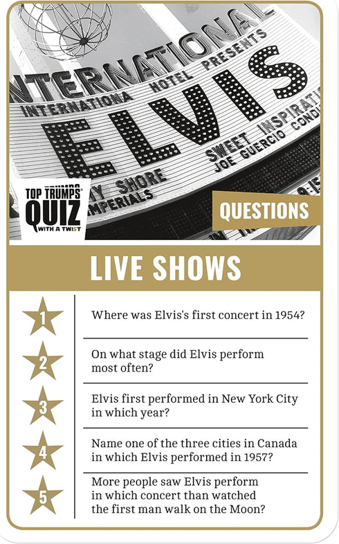 Top Trumps Elvis Presley: Quiz Games - Trivia Quiz - Kids Games - Games for Adults - Great Travel Games and Road Trip Games - Trivia Outdoor Games...