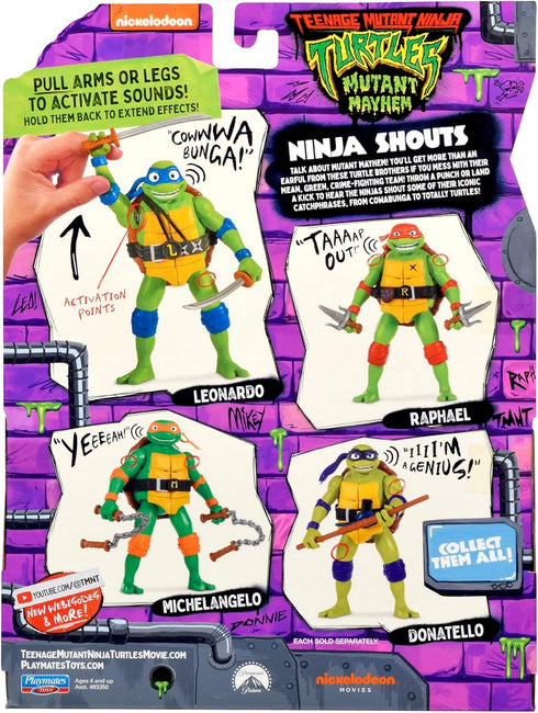 Teenage Mutant Ninja Turtles: Mutant Mayhem 5.5” Raphael Deluxe Ninja Shouts Figure by Playmates Toys...