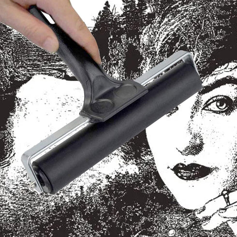 Ink Roller,2PCS Brayer Rollers for Crafting,Sturdy Rubber Hand Roller Stamping Tool,Rubber Roller for Printmaking Painting Craftin,Gel Printing Pl...