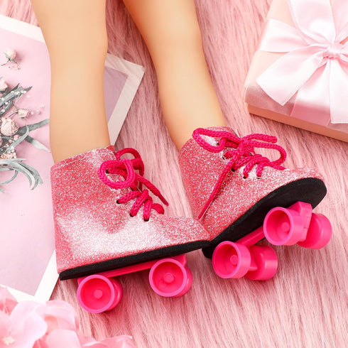 Bencailor 3 Pairs 18 Inch Doll Shoes Roller Skates 18 Inch Elf Doll Shoes American Dolls Shoes for Boys Girls Doll(Novelty Style)...