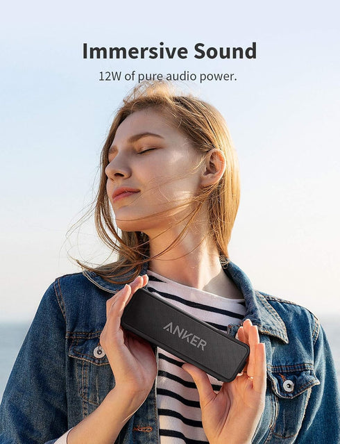 Anker Soundcore 2 Portable Bluetooth Speaker with 12W Stereo Sound, Bluetooth 5, Bassup, IPX7 Waterproof, 24-Hour Playtime, Wireless Stereo Pairin...