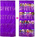 Hanging Over Door Toy Storage Organizer (24 Pockets), Compatible with LOL OMG Dolls Surprise Doll (Toys Not Included), Purple(57.5''x22'') (Purple...