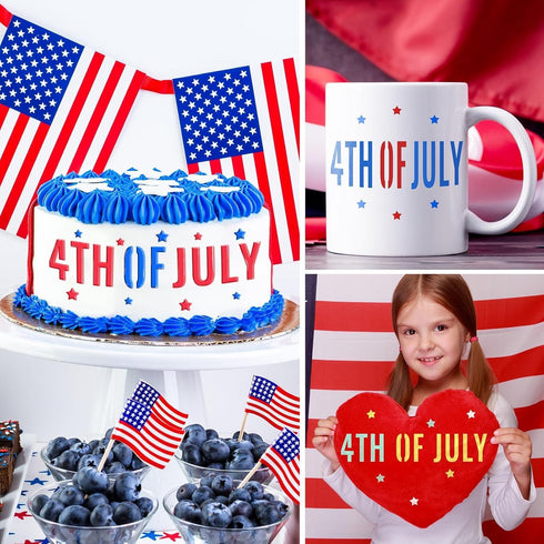4 Pieces 4th of July Stencil 4th of July patriotic Template Reusable Plastic 4th of July Independence Day Stencil Set for Painting on Wood Wall Do...