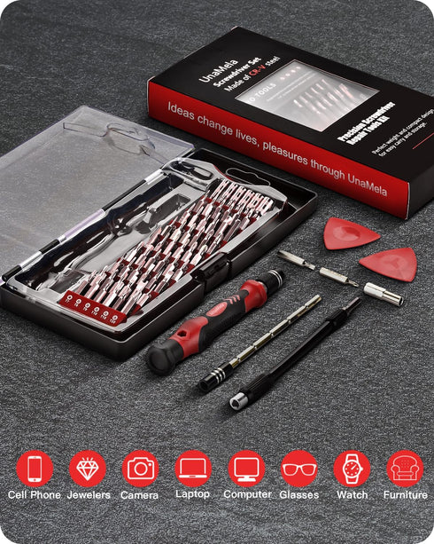 UnaMela Electronics Precision Screwdriver Set: 61 in 1 Small Magnetic Repair Tool Kit Mini Screw Driver with Case for Computer, Laptop, PC, iPhone...