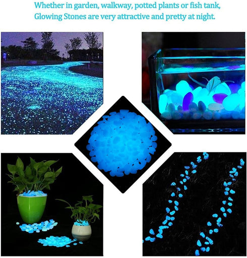 Glow Stones, Glowing in The Dark Pebbles 150pcs for Walkways, Window, Yard Grass, Driveway, Outdoor Decor DIY Decorative Gravel Stones, Fish Tank ...